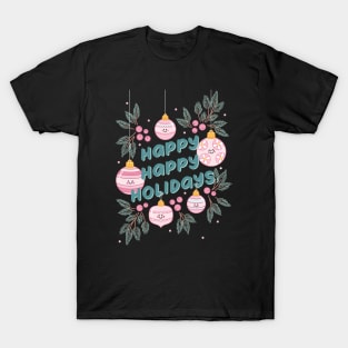 Happy Holidays Cute Christmas Baubles #1 T-Shirt